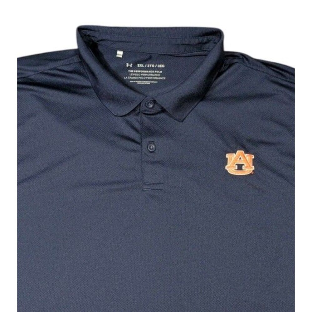 Under Armour Auburn Tigers Performance Polo Shirt Mens 3XL Navy Blue